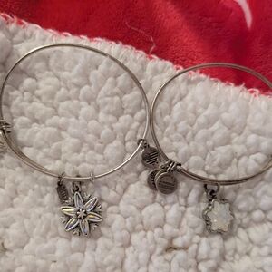 Alex and Ani Silver Charm Bracelets snow flakes